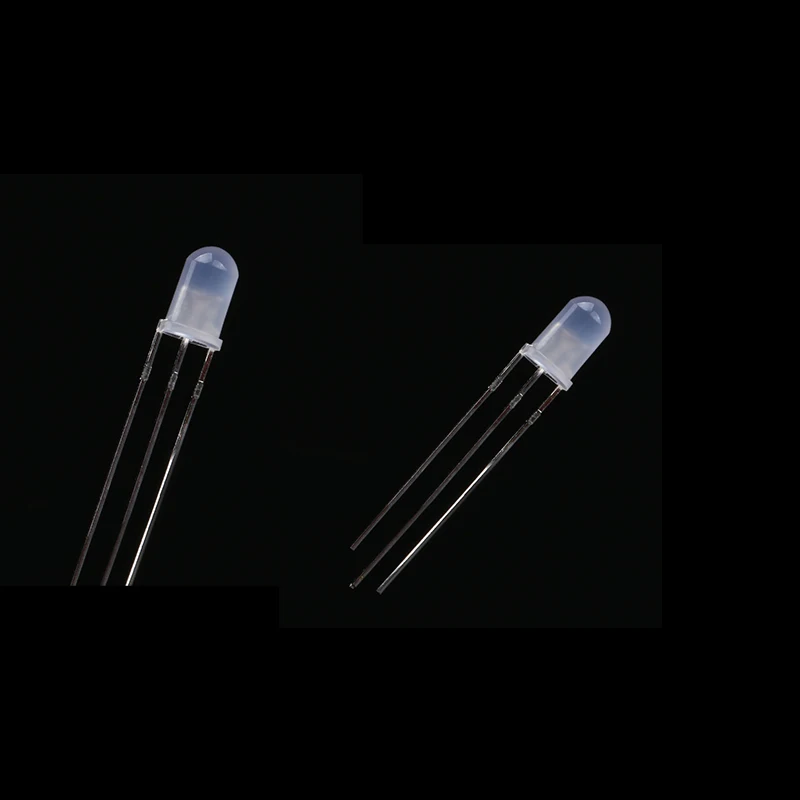 10pcs/lot F5 5mm LED Bi-Color Diffused Common Anode Round Light Emitting Diode Dual Red Blue Foggy Two Plug-in Practice DIY Kit