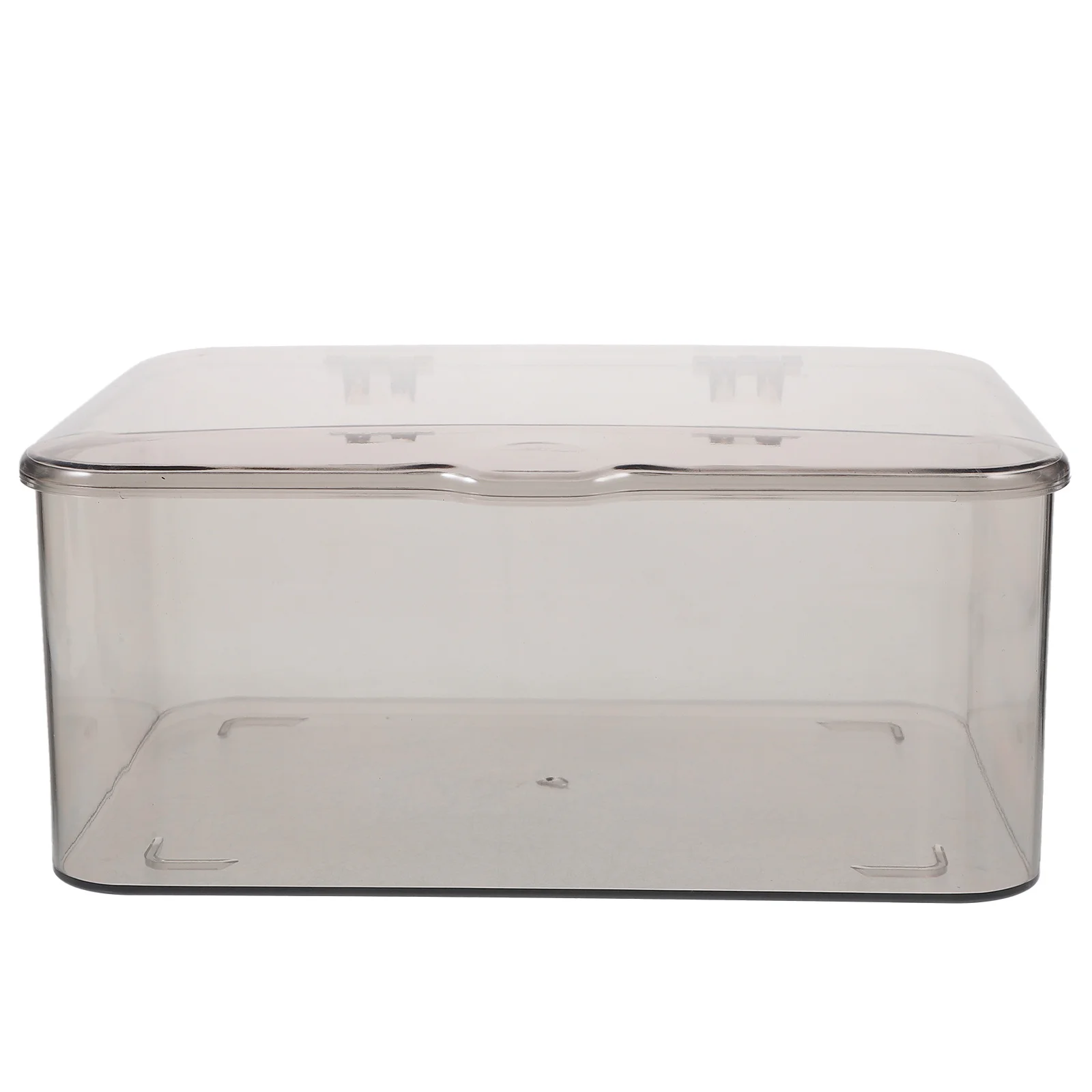 

Storage Box Transparent Lidded Container Desk Organizer Clear Sundries Box Plastic Tea Set Pen Holder Bin For