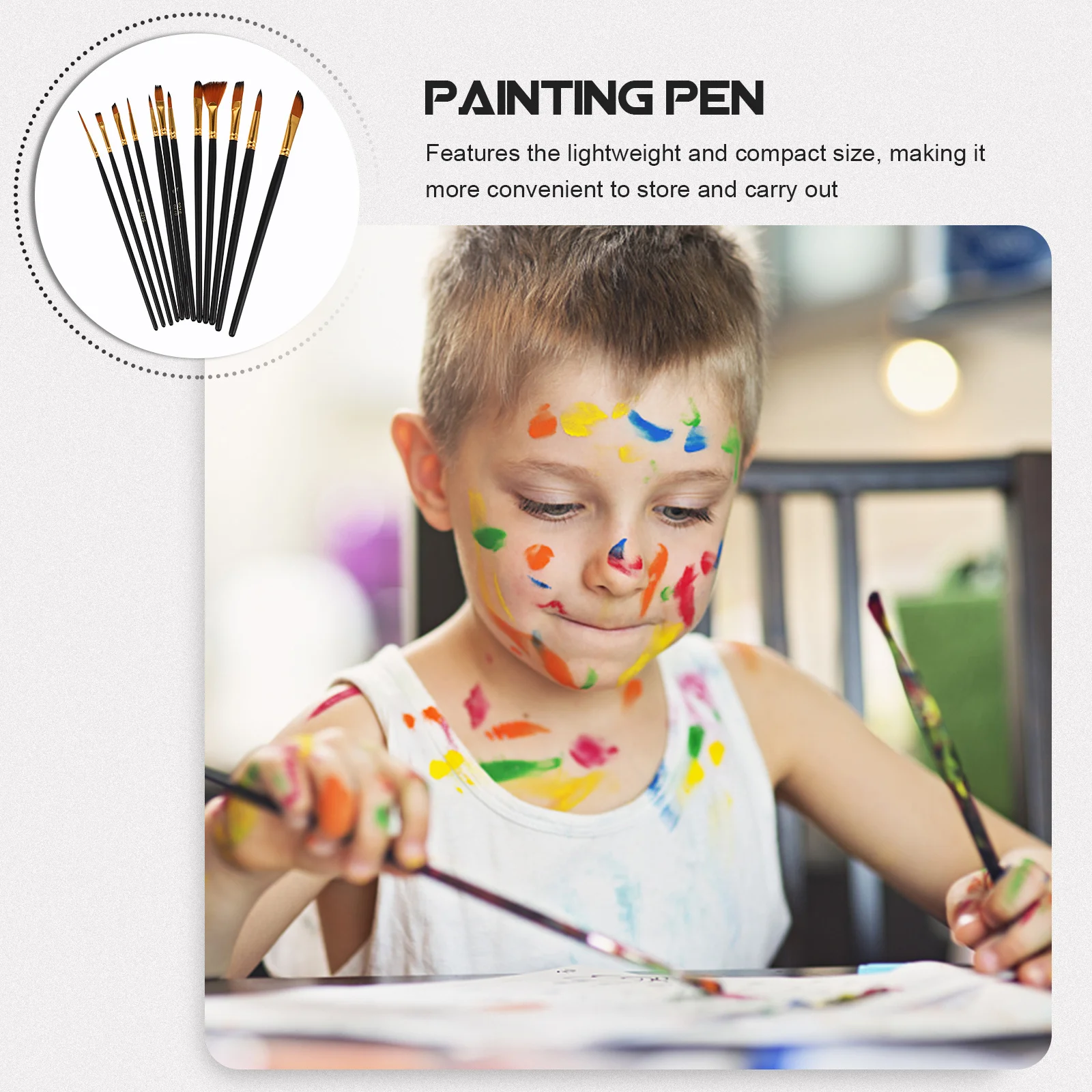 

12Pcs Artist Paint Brushes Set Watercolor Acrylic Oil Drawing Supply Fine Detail Beginner Students Portable Durable High Grade