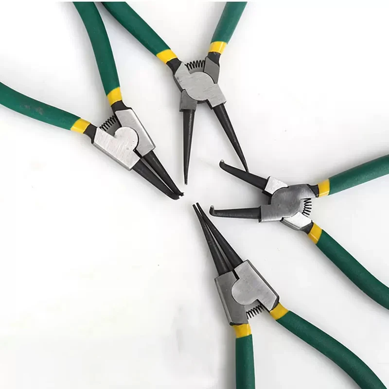 Heavy Duty Snap Ring Pliers Set 5/7/9 Inch Internal External Circlip Pliers Kit Straight Bent Jaw for Retaining Ring Removal