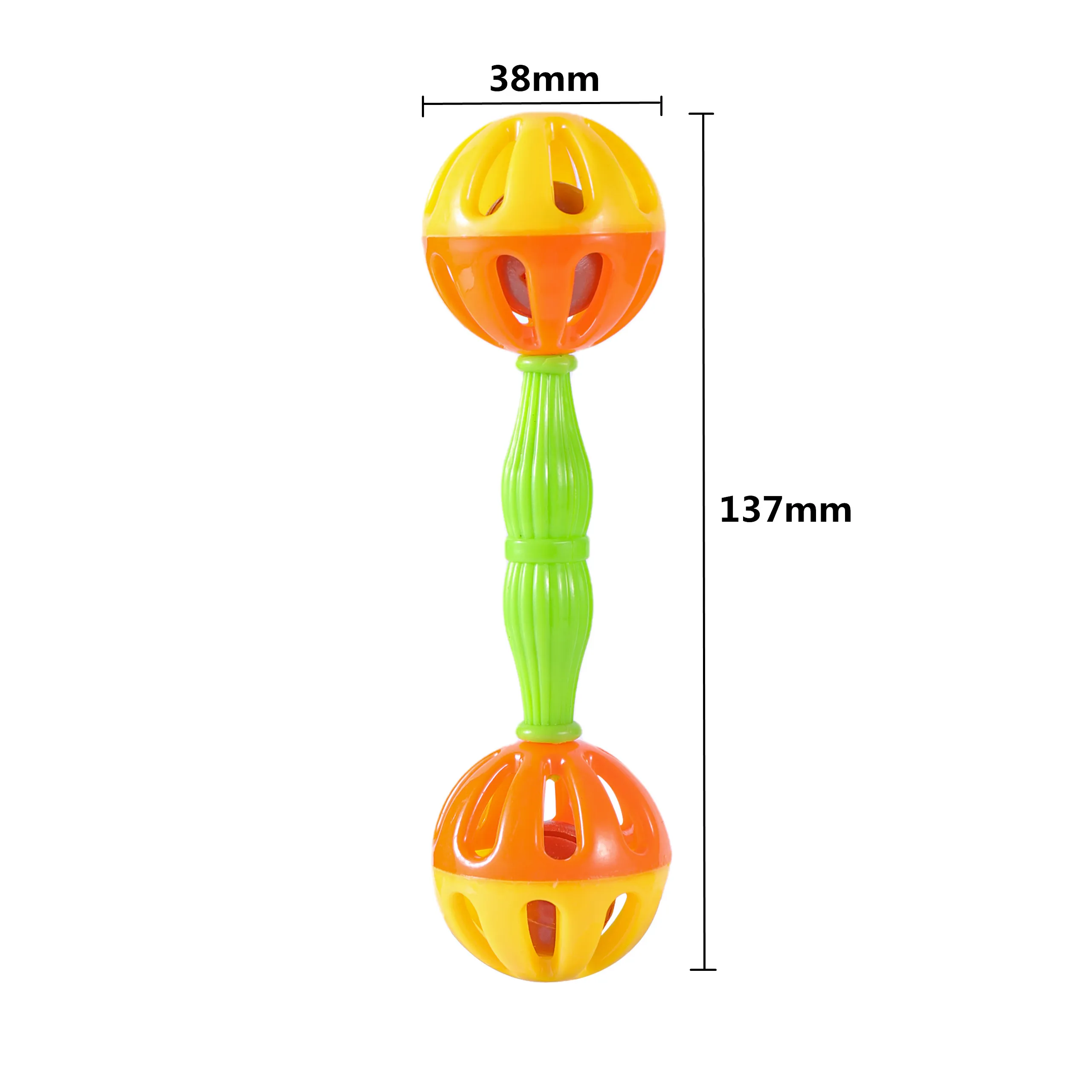 Parrot Toy Creative Rattle Bite Resistant Bird Bite Toy Parrot Chewing Toy Parrot Training Toy Double-head Bell Ball Toy 1Pc