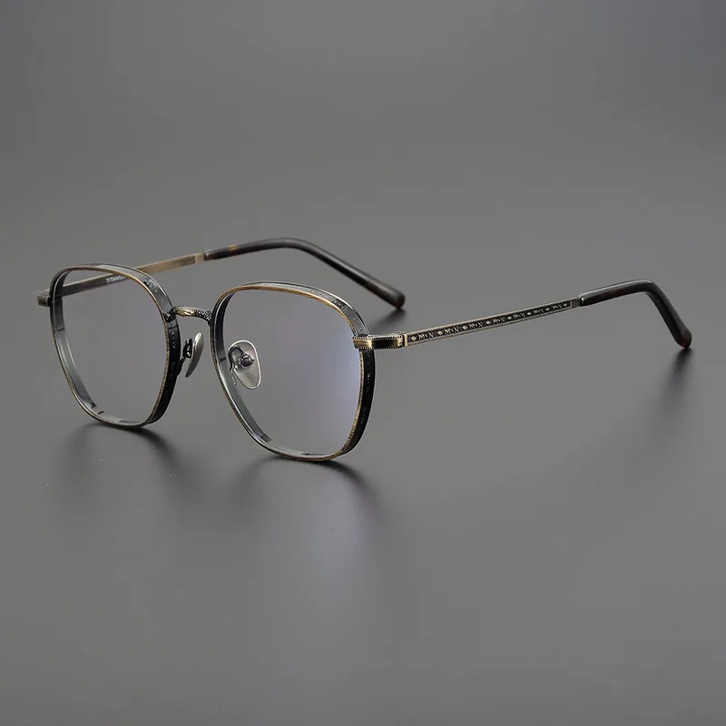 Vintage Titanium Square Optical Glasses Frame Homens Mulheres Retro Moda Prescrição Óculos Handmade Miopia Full Rim Eyewear