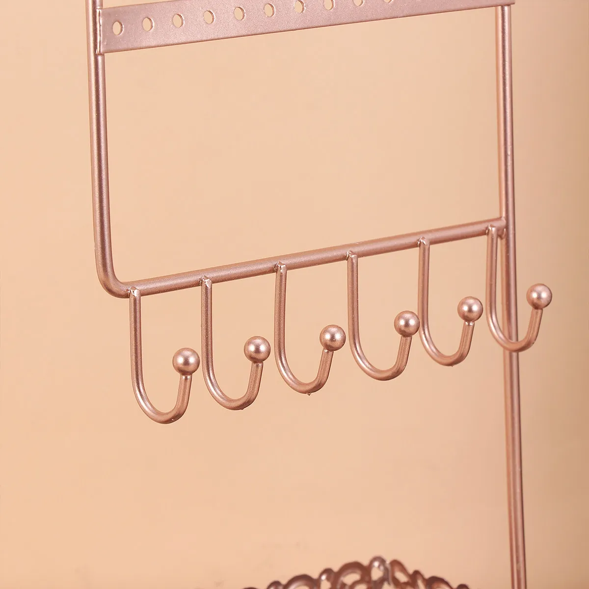1Pcs Tray Jewelry Stand Iron Vintage Design Necklace Hook Organizer Earring Display Holder Tangle-Free Hanging Accessories