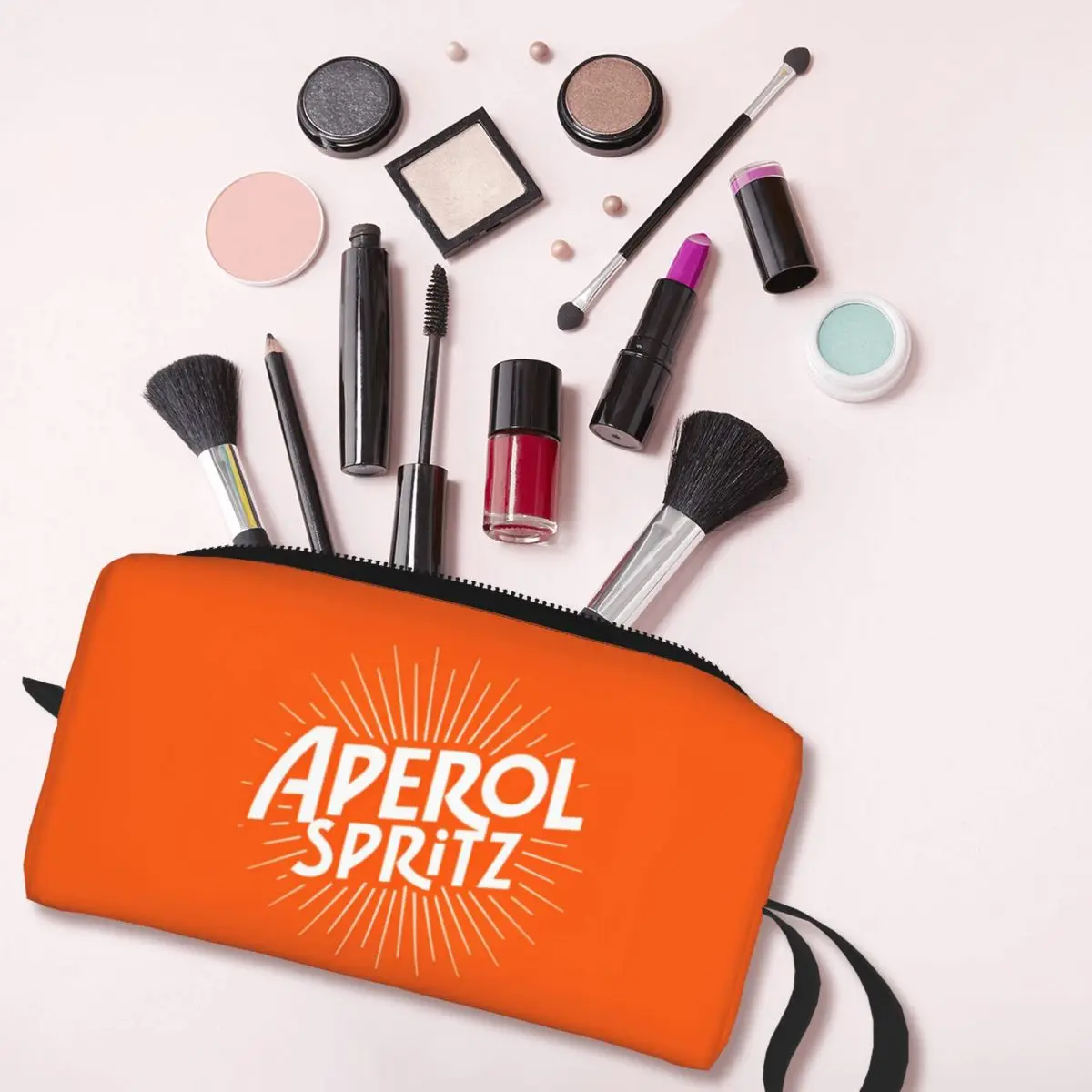 Cocktail Alcohol Drink Bar Makeup Bag Pouch Waterproof Aperols Spritz Cosmetic Bag Toiletry Small Makeup Pouch Storage Bag