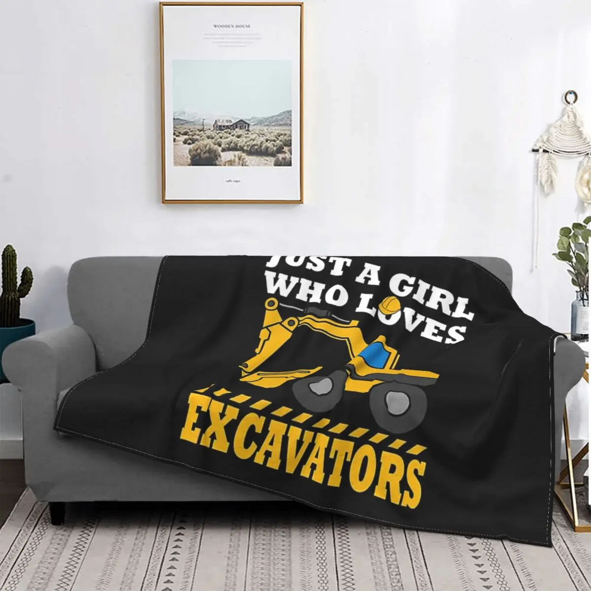 Excavator Blanket Velvet All Season Excavator Girls Multifunction Super Warm Throw Blankets For bed Travel Bedding Throws