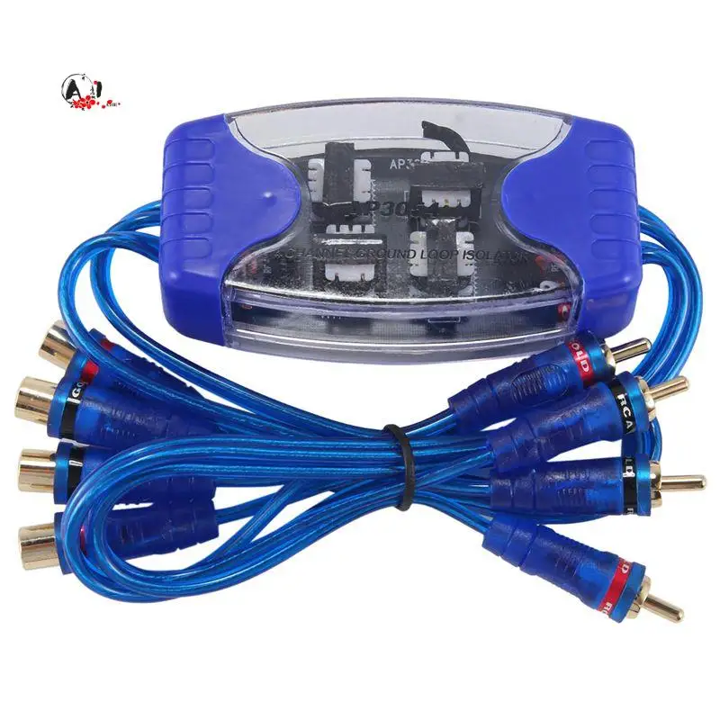 A10E-4-Channel Rca Audio Noise Filter Suppressor Ground Loop Isolator Car Stereo 50W