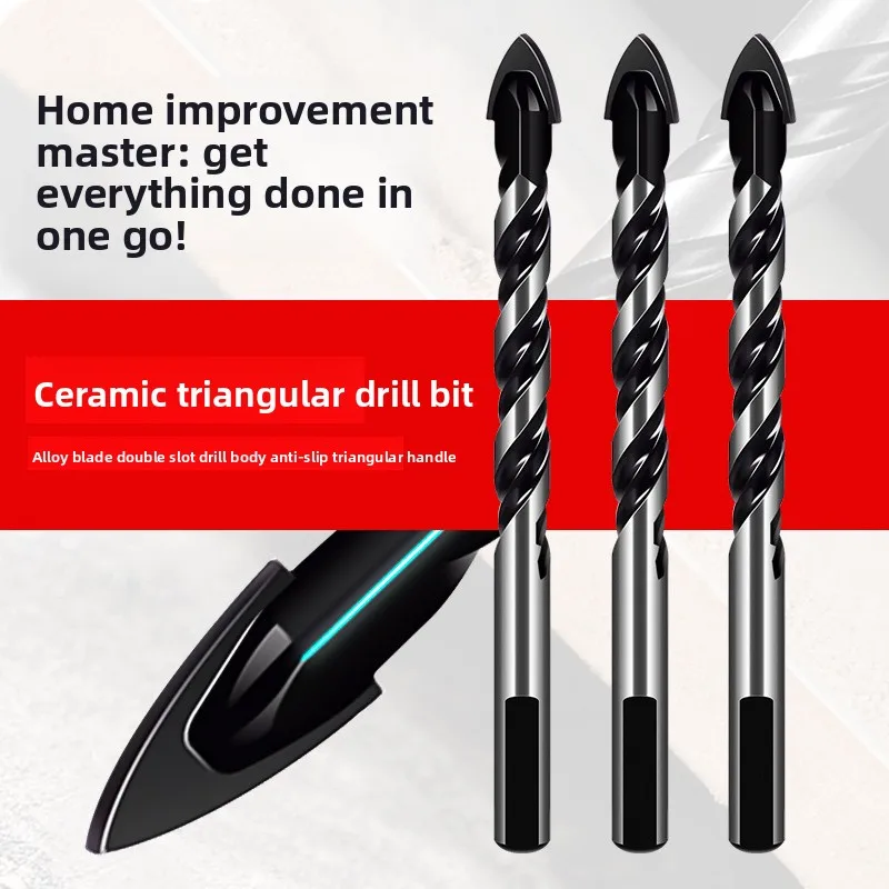 

Multifunction Ceramic Triangle Drill Bit High Hardness Carbide Shank 6mm Dry Tile Drill Bit Durable Cutting Edge Efficient