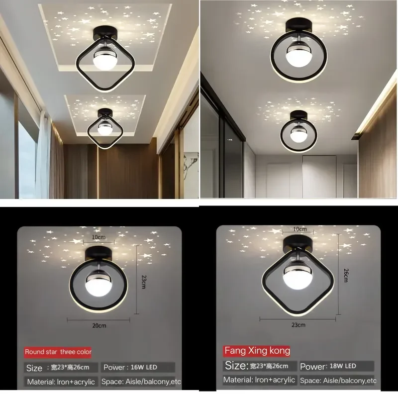 Modern Acrylic LED Ceiling Light for Living Room Dining Room Bedroom Hallway Corridor Cloakroom Home Decoration Lighting