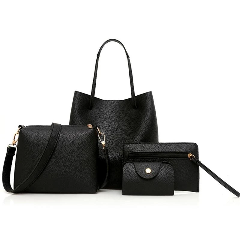 

4Pcs Women Bags Set Purse Shoulder Handbag Tote Satchel Bag Crossbody Card for Case Holder Wallet