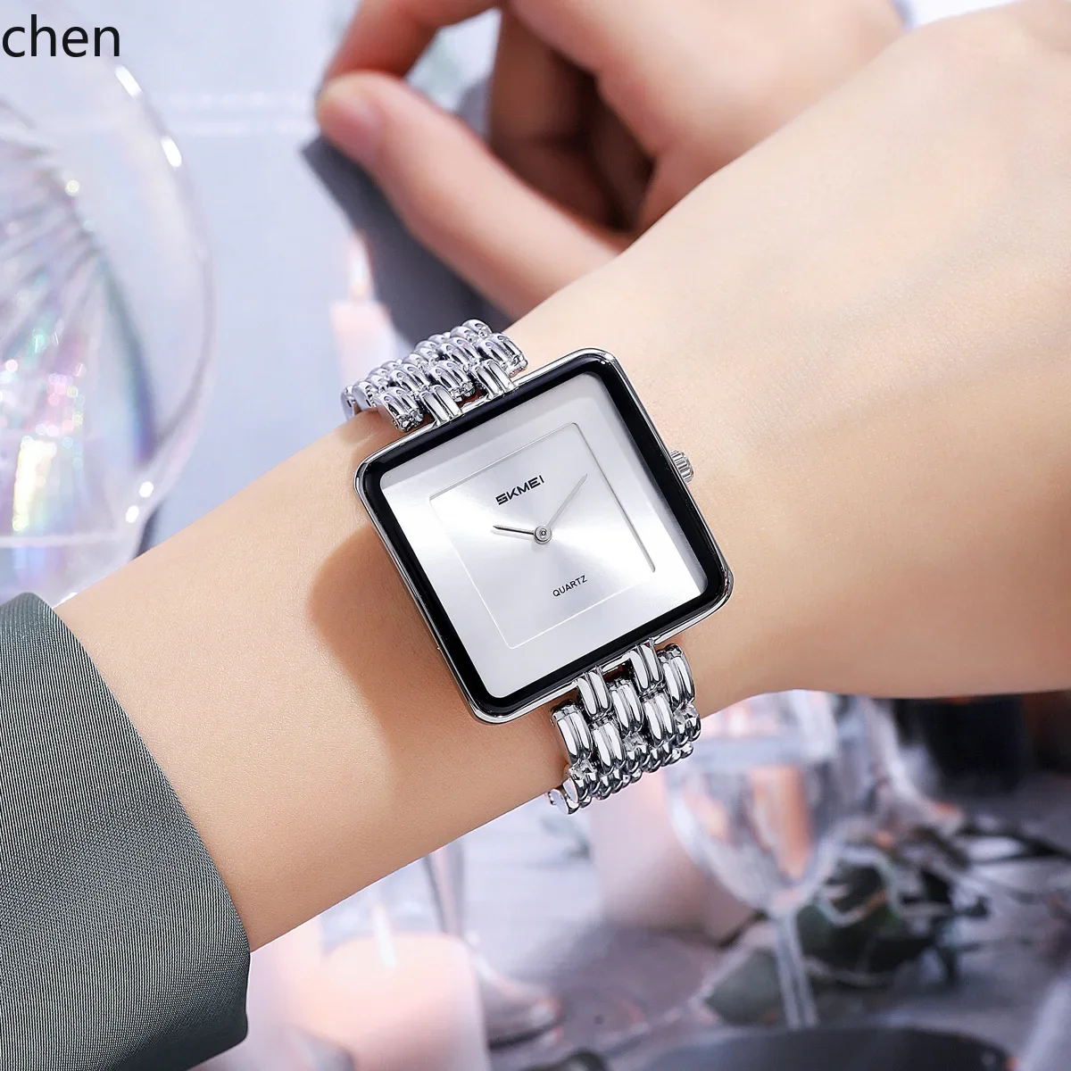 

X-15 square women's watch - premium minimalist casual quartz watch, waterproof stainless steel band, business wristwatch