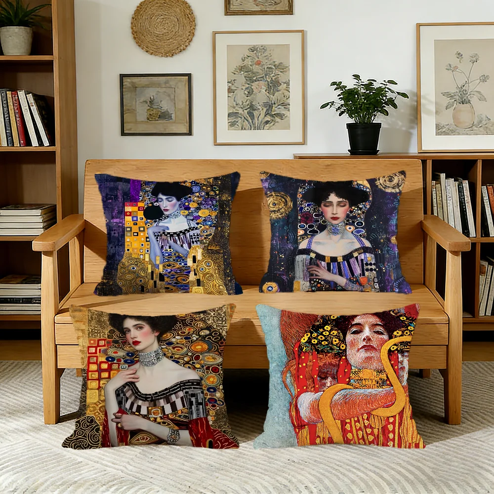 Gustav art K-klimt O-oil cushion cover For Pillow Printing Sofa Decoration Home Car Room Coffee Shop Office Nordic Simplicity