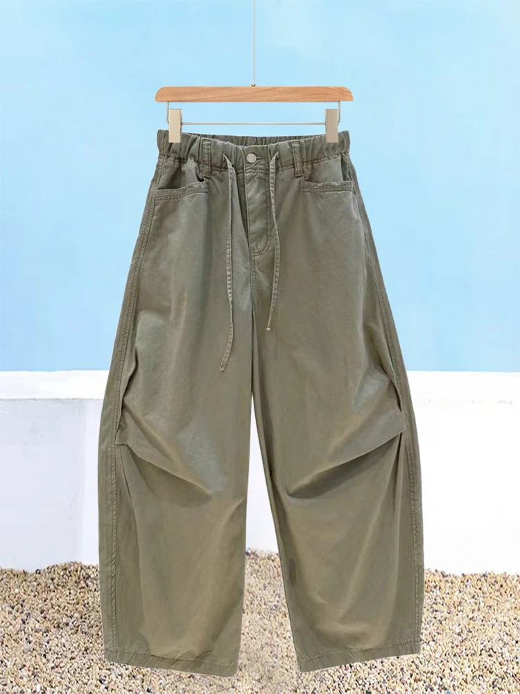 

Olive een American Sle Qui Dry спортивные рабочие брюки женские летние тонкие свободные широкие брюки с высокой талией Sambon