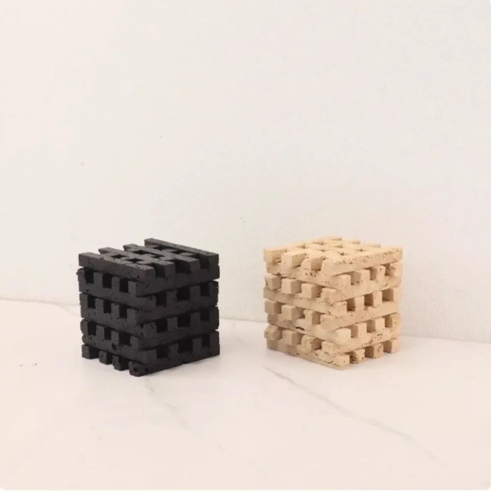 Nordic Creative Resin Square Geometric Ornaments Synthetic Resin Decorative Ornaments Living Room Decoration Accessories