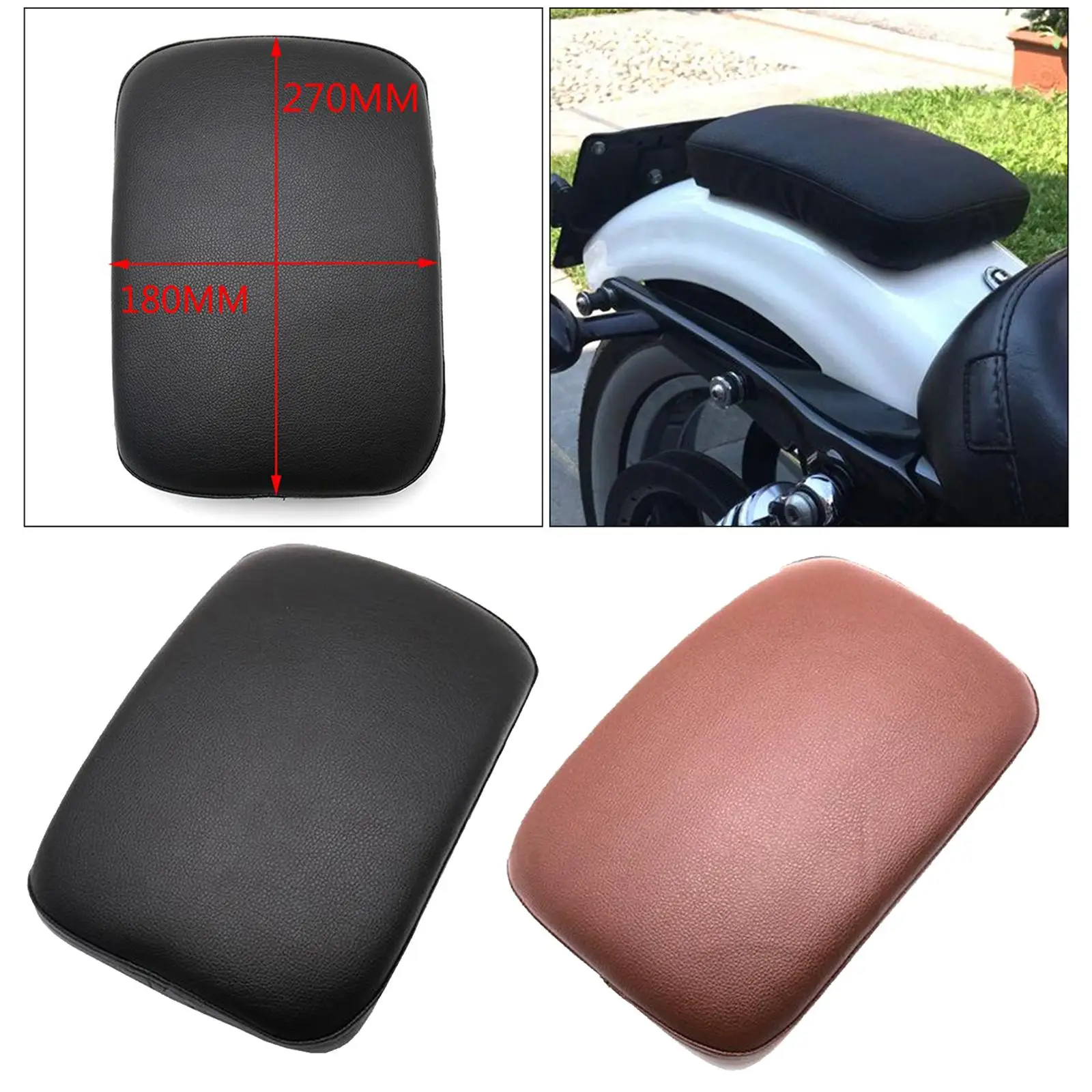 Rectangular Motorcycle Pillion Passenger Pad Seat for Harley XL883 XL1200,Easy to Install