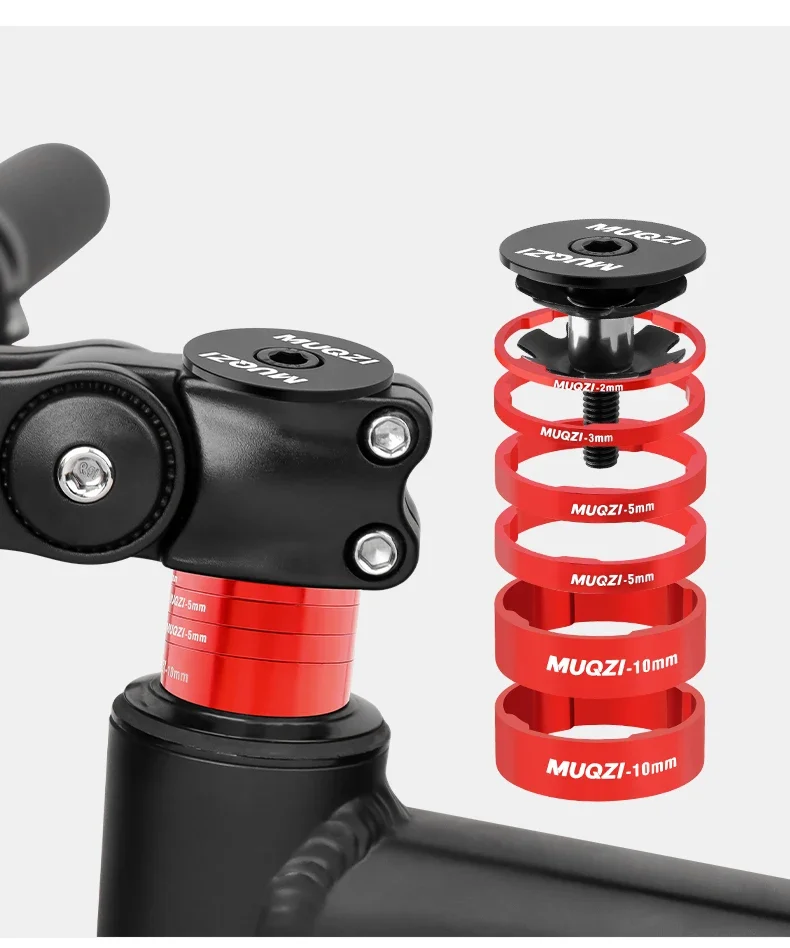 Headset-Abstandshalter-Kit 28,6mm Fahrradgabel-Unterlegscheibe mit Vorbau-Deckel MTB Rennrad Zubehör – Detail 8