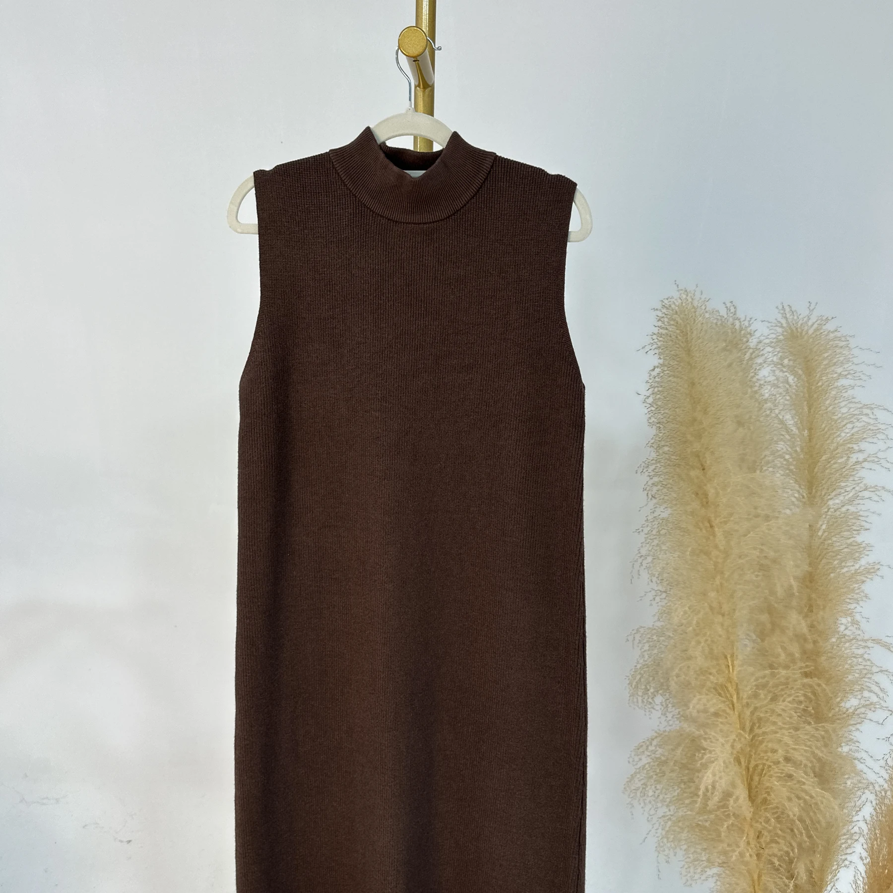 Atacado nova chegada oem roupas muçulmanas inverno 2025 plus size senhoras abaya camisola de lã caxemira vestido de malha feminino abaya