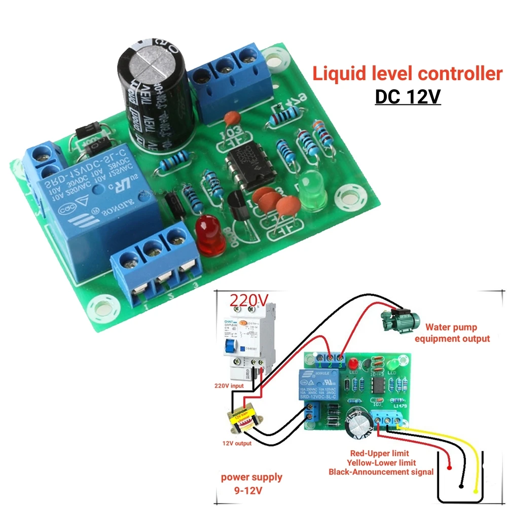 Water Level Controller Switch Liquid Level Sensor Module Automatically Pumping Drainage Protection Controlling Circuit Board