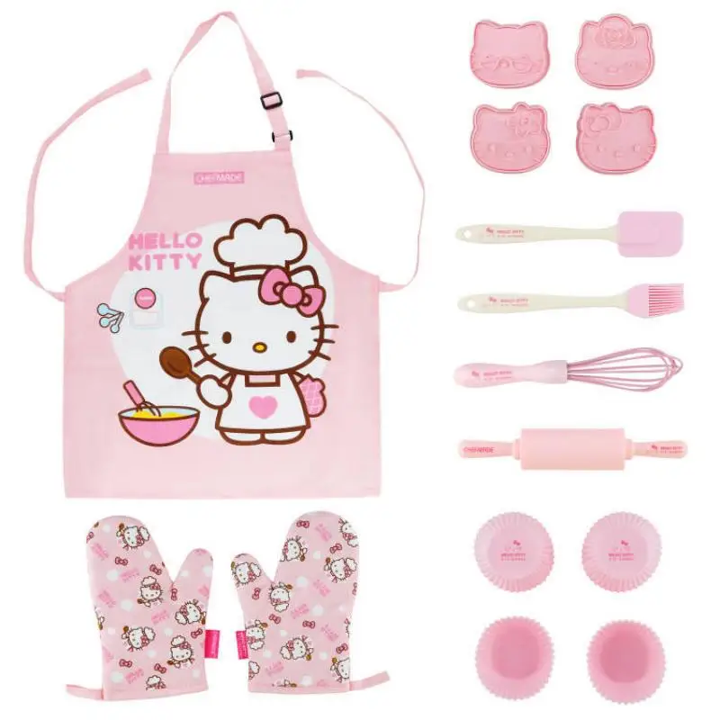 Hello Kitty-Gants de Cuisson Sanurgente, Kit de Cuisson pour Enfant, Ensemble de Moule à Gâteau en Gel de Silice, Vente en Gros