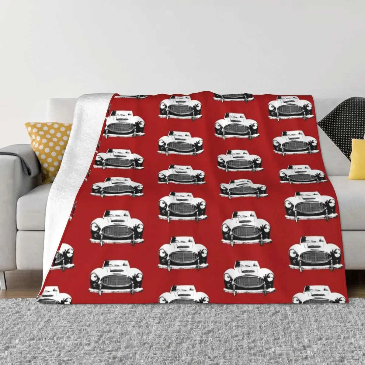 

Austin Healey 3000 1960s British classic car monoblock black and white Throw Blanket Sofa Throw Luxury St Blankets