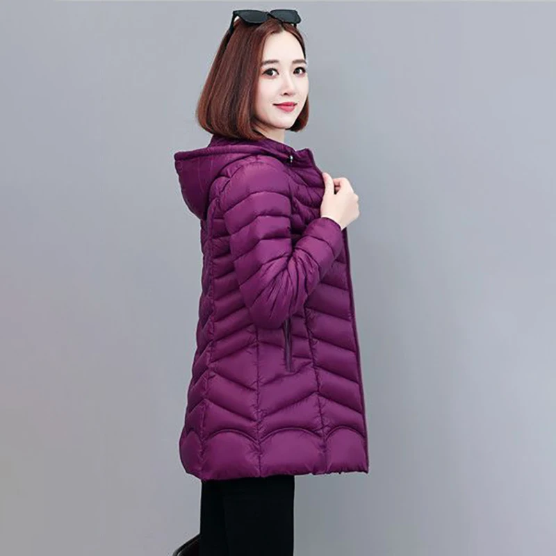 Temperament In The Long Cottonpadded Clothes Female 2023 New Hooded Waist Slim Large Size Fashion Winter Hooded Warm Coat Female