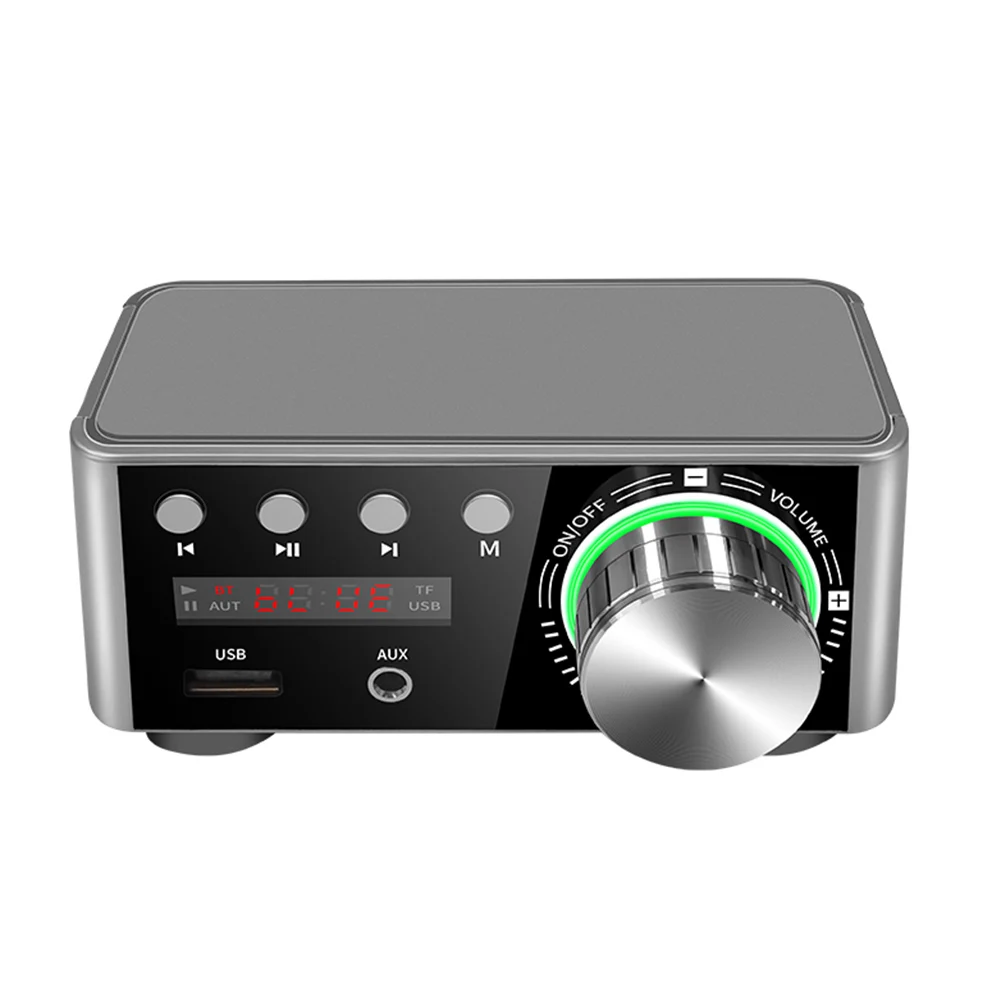 50Wx2 Mini Amplifier With Digital Display CS8673E HiFi Mini Amplifier Bluetooth-compatible 5.0 Plug and Play AUX TF Home Theater