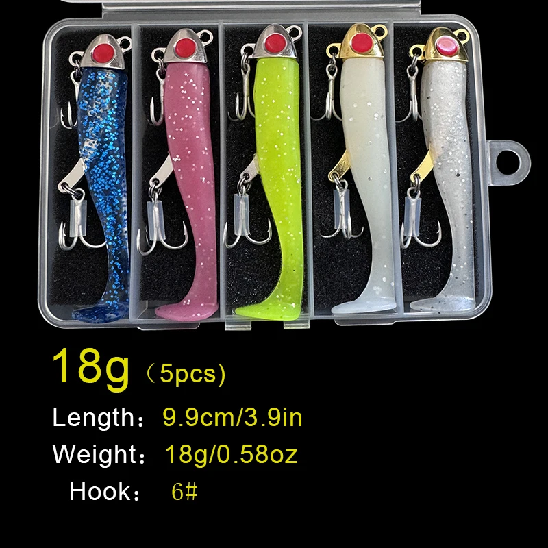 5 Stück einzigartige Angelköder mit vibrierender Schwimmaktion, gut verarbeitete Angelköder mit Liple-Haken für Bass, Forelle, Crappie, Zander – Detail 2