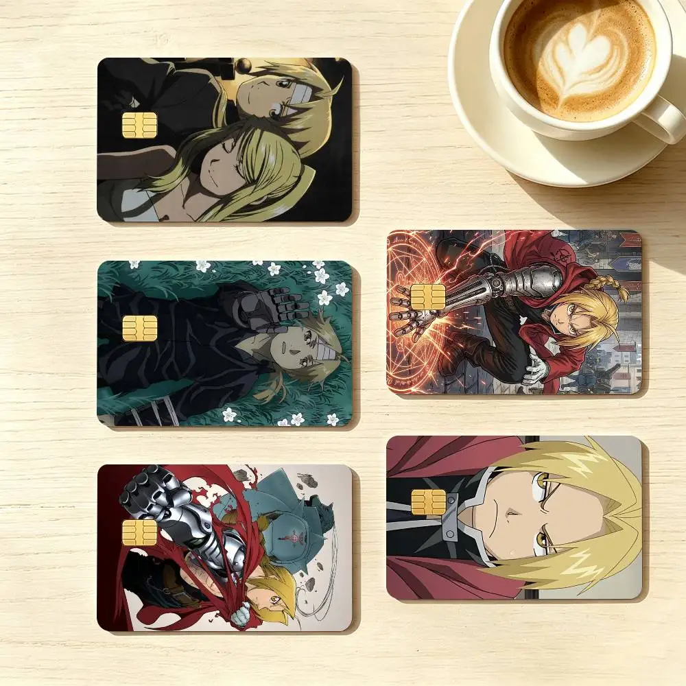 Anime F-Fullmetal Alchemist Credit Card HD Stickers Small Chip Waterproof Sticker Game Card Decal Gift