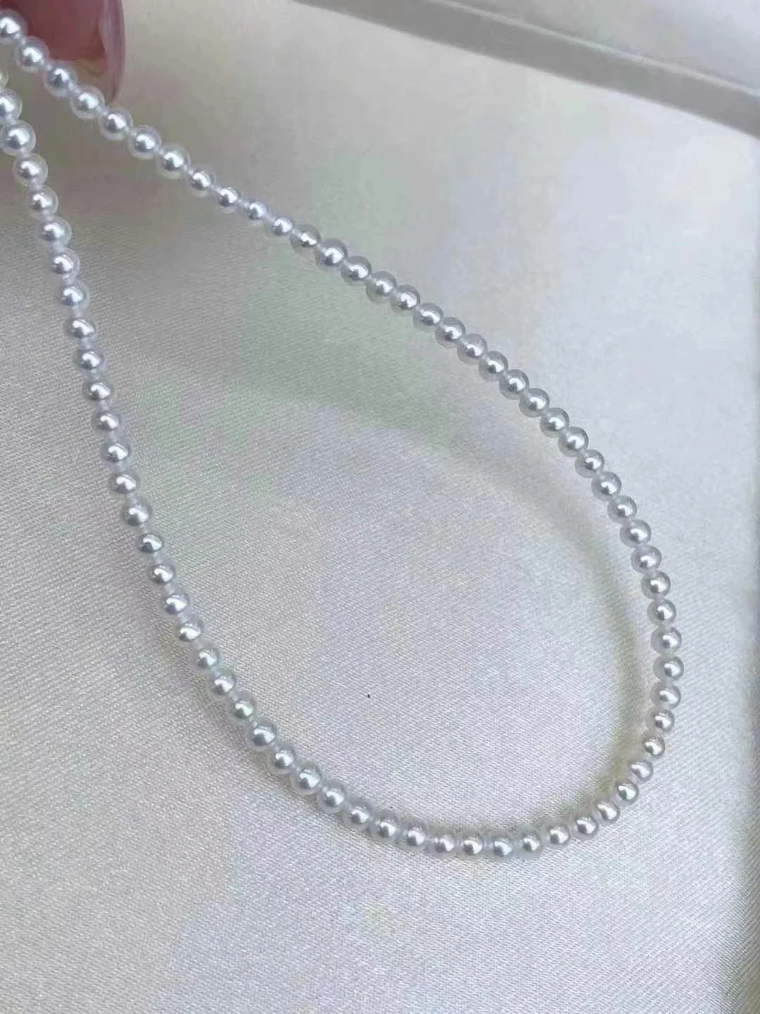 New Tech Artificial Crystal Pearls (Not natural pearls) Japan Akoya Pearls Necklaces 3mm/4mm/2.5mm