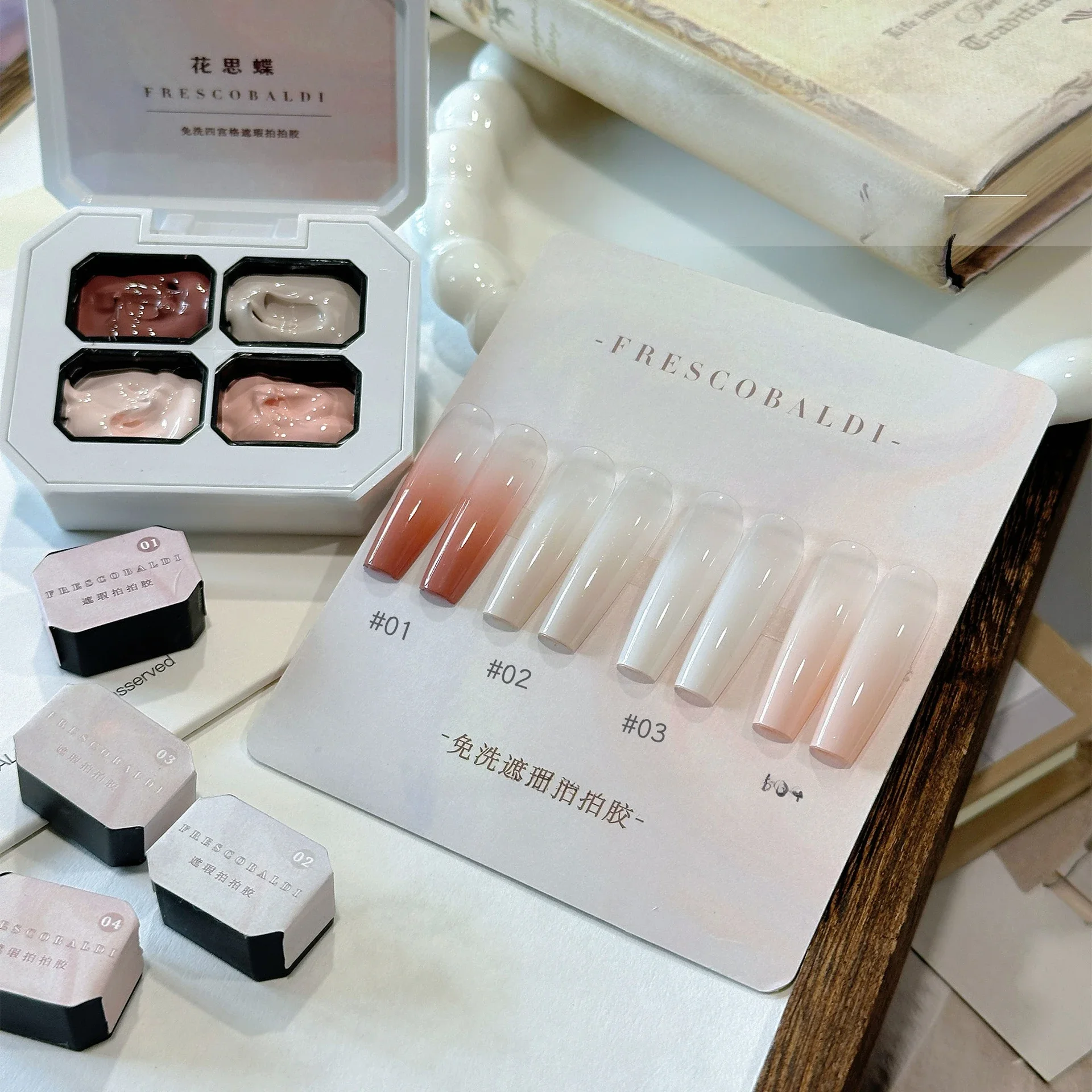 4Colors Nude Pat Painting Gel Nail Polish High Saturated Thick Paint Gradient Nail Polish Gel Gloss Gel Natural and Delicate