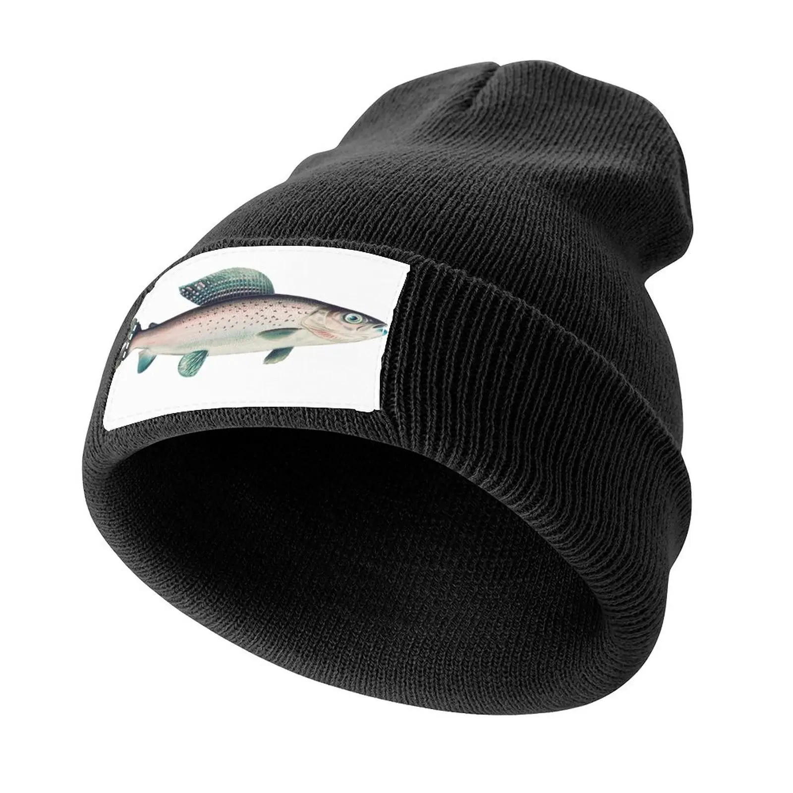 

Arctic Grayling fish chromolithograph Knitted Cap Icon Luxury Hat Women Caps Men's