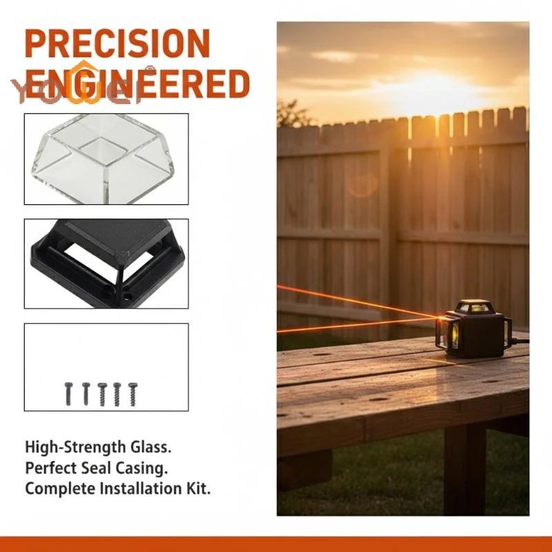 Latest Laser Level Protective Glass For 4D Laser Waterproof Self Leveling Vertical And Lasers Level Glass Window Protector Cover