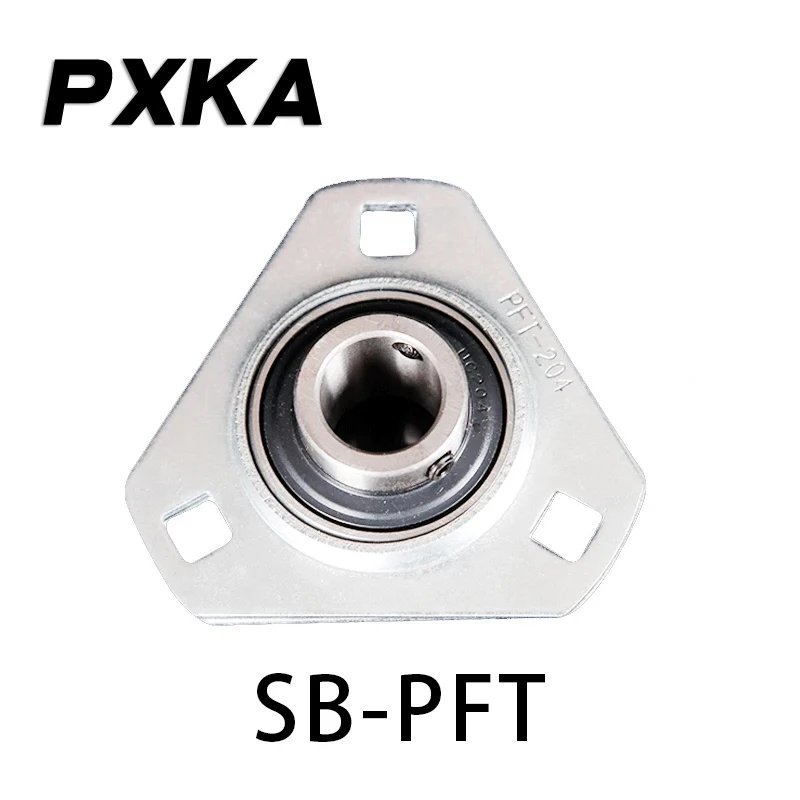 Triangular steel plate stamping outer spherical bearing seat SB+PFT201/202/203/204/205/206/207/208/209