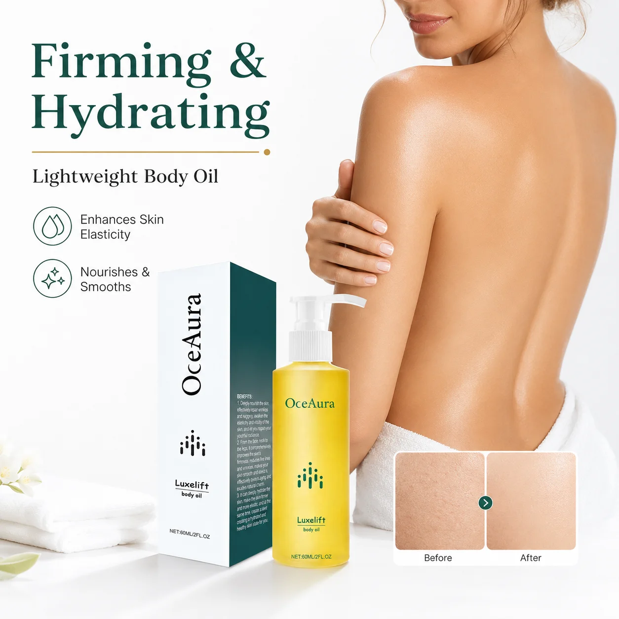 Skincare Niacinamide - Óleo Corporal Firmador 60ml com Niacinamida,
