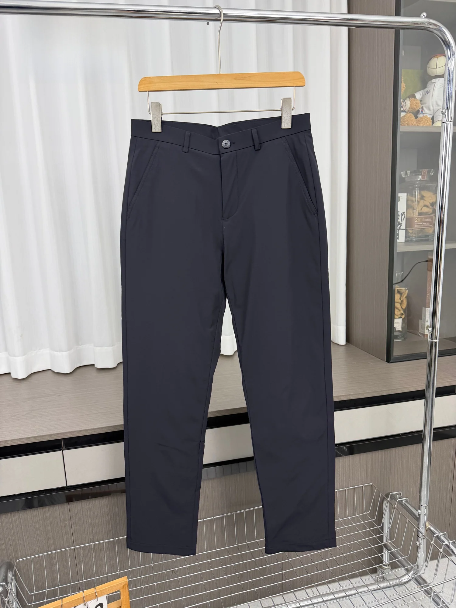 

Winter Men's 90 Du down Casual Straight Leg Outdoor Warmth Busin Casual Trousers Long Pants Youth Faion Pure Color