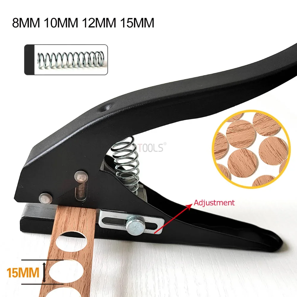 

Manual Edge Band Puncher Plier 8/10/12/15mm Hole Card Punching Tool for Plastic Sheet Paper PVC ABS Open Nail Hole Masking Plier