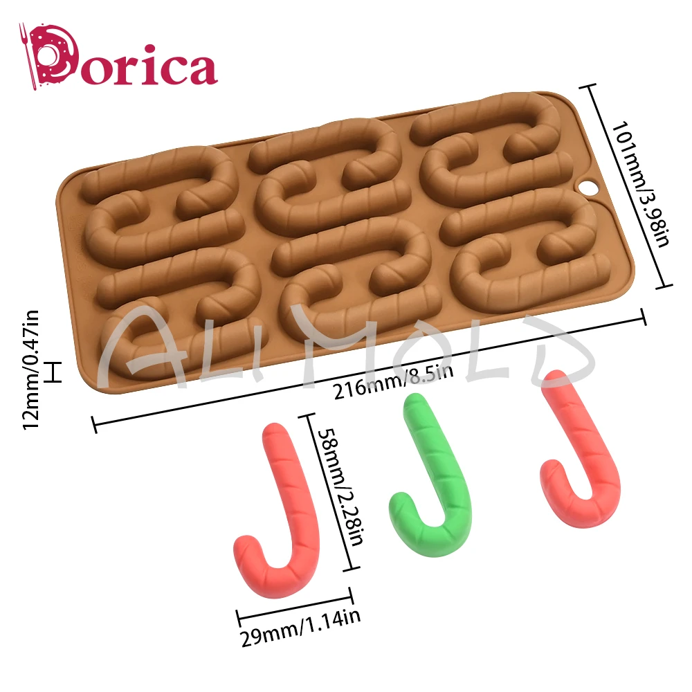 Candy Canes Silicone Molds DIY Sugarcraft Fondant Chocolate Moulds Cake Decorating Resin Clay Mould Kitchen Bakeware Accessories