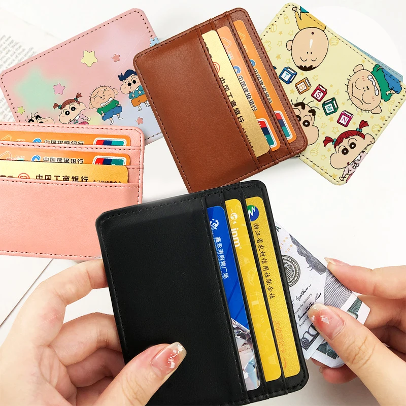 

Cute Crayons Shin-chan Women Pu Card Bag Cartoon Print Slim Credit Card Holder Wallet Leather Coin Purse ID Card Pocket Wallet