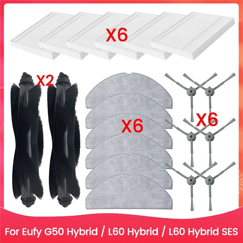 

Y50A-20PCS щетка-фильтр, мешок для пыли, комплект ткани для швабры для Eufy G50 Hybrid L60 Hybrid L60 Hybrid SES, запасные части для пылесоса