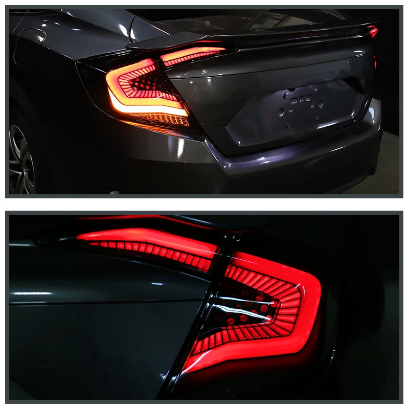 Suitable for 2016-2020 Honda Civic Sedan 4-Door Tail Light Black Honeycomb Model Cross-Border Wholesale