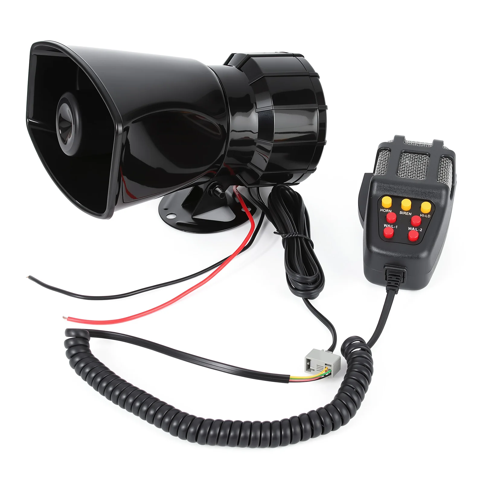 12V Alarm Megaphone 7-Sound Loud Warning Alarm Boat Truck Universal Loudspeaker Air Horn 110DB Loud Multi-tone Car Accessories