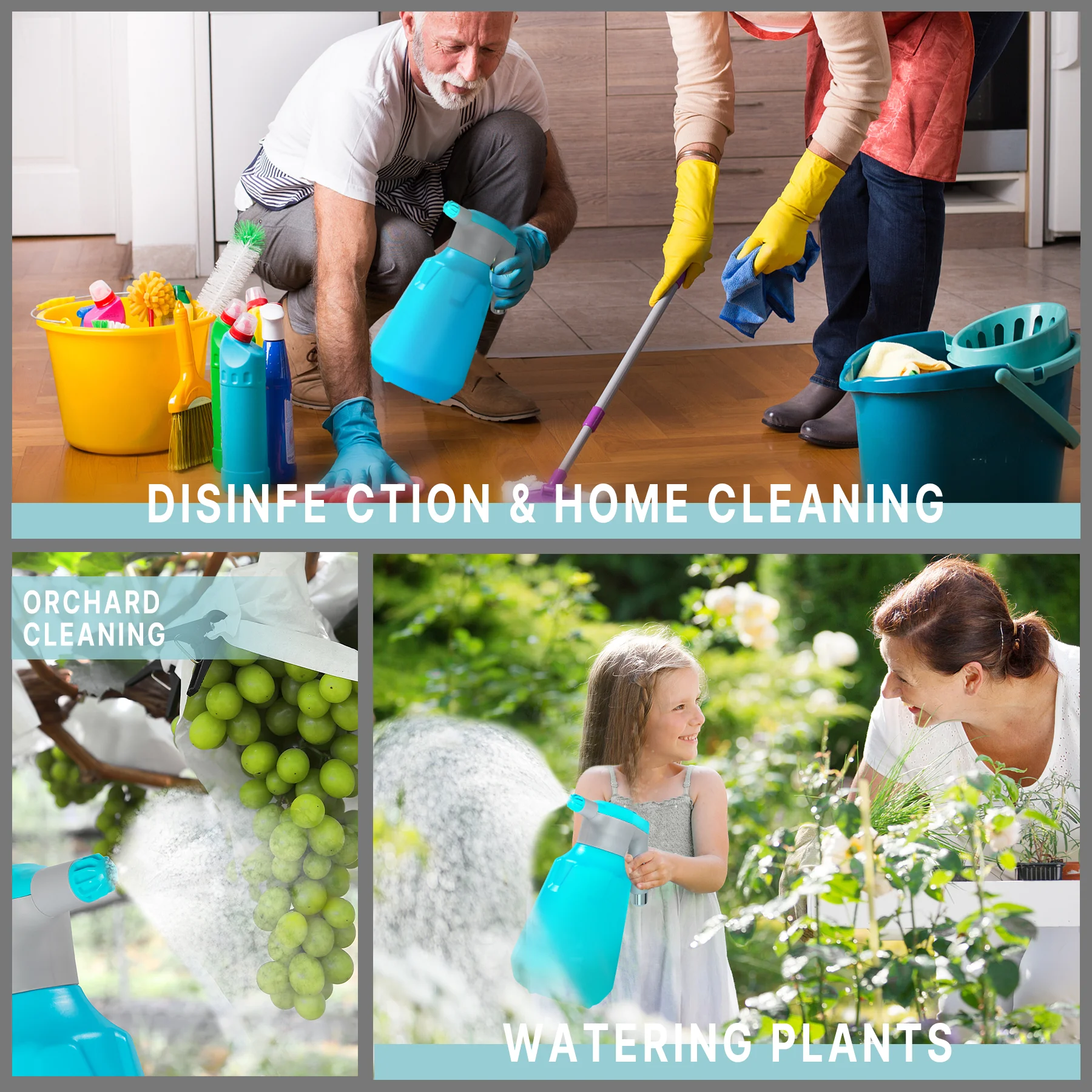 T TOVIA 2L Cordless Electric Sprayer Mister Automatic Watering Can Bottle for Garden Plant Pressure Sprayer Tool Rechargeable