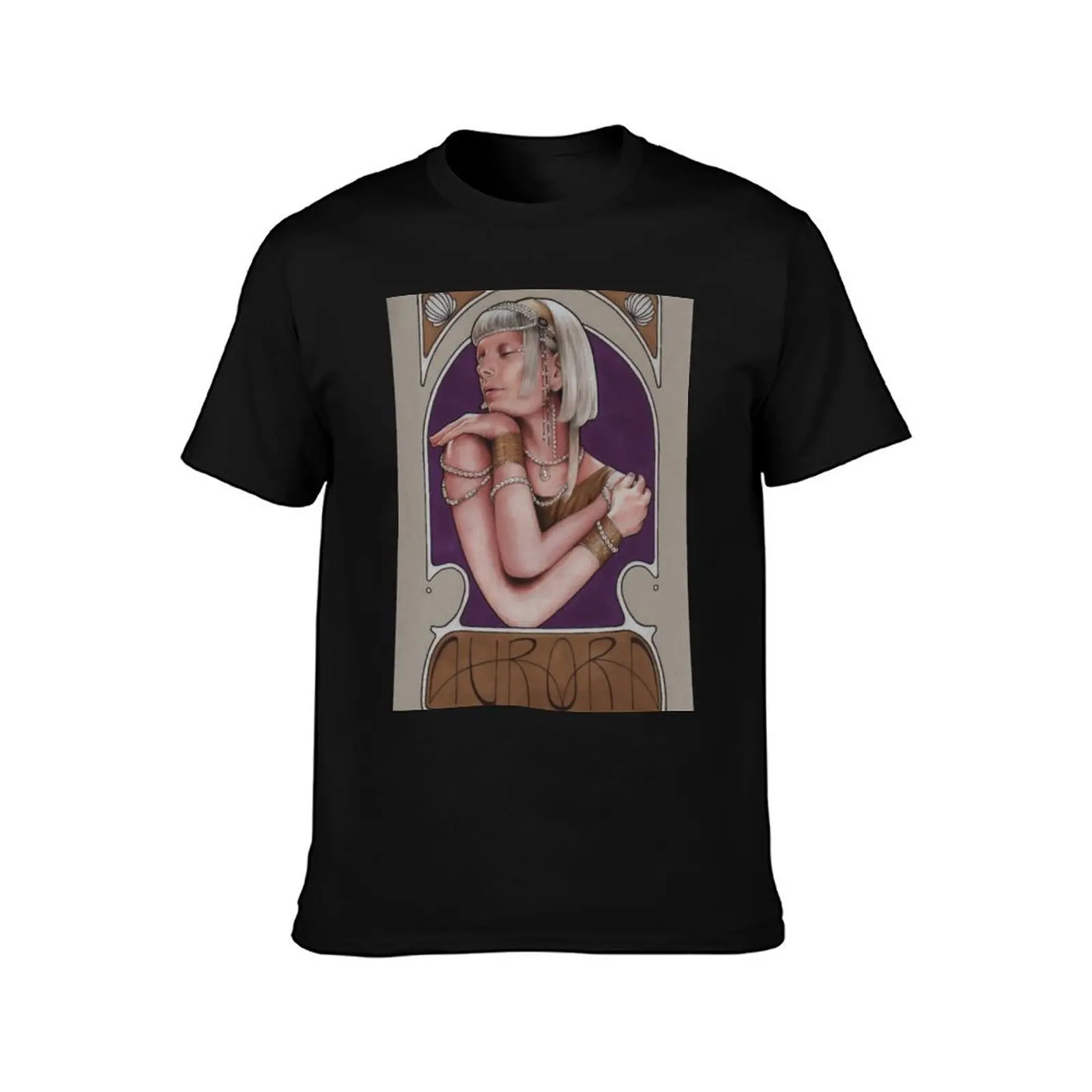 AURORA Exist for love Art Noveau style illustration T-Shirt Running Performance Short Sleeve Tee T-Shirt