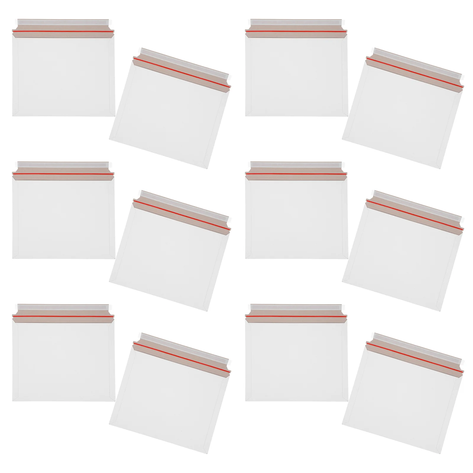 20Pcs Mailing Envelopes White Self Sealing Tear Strip Flat Rigid Document Mailers for Shipping Files Paper Packing Bags
