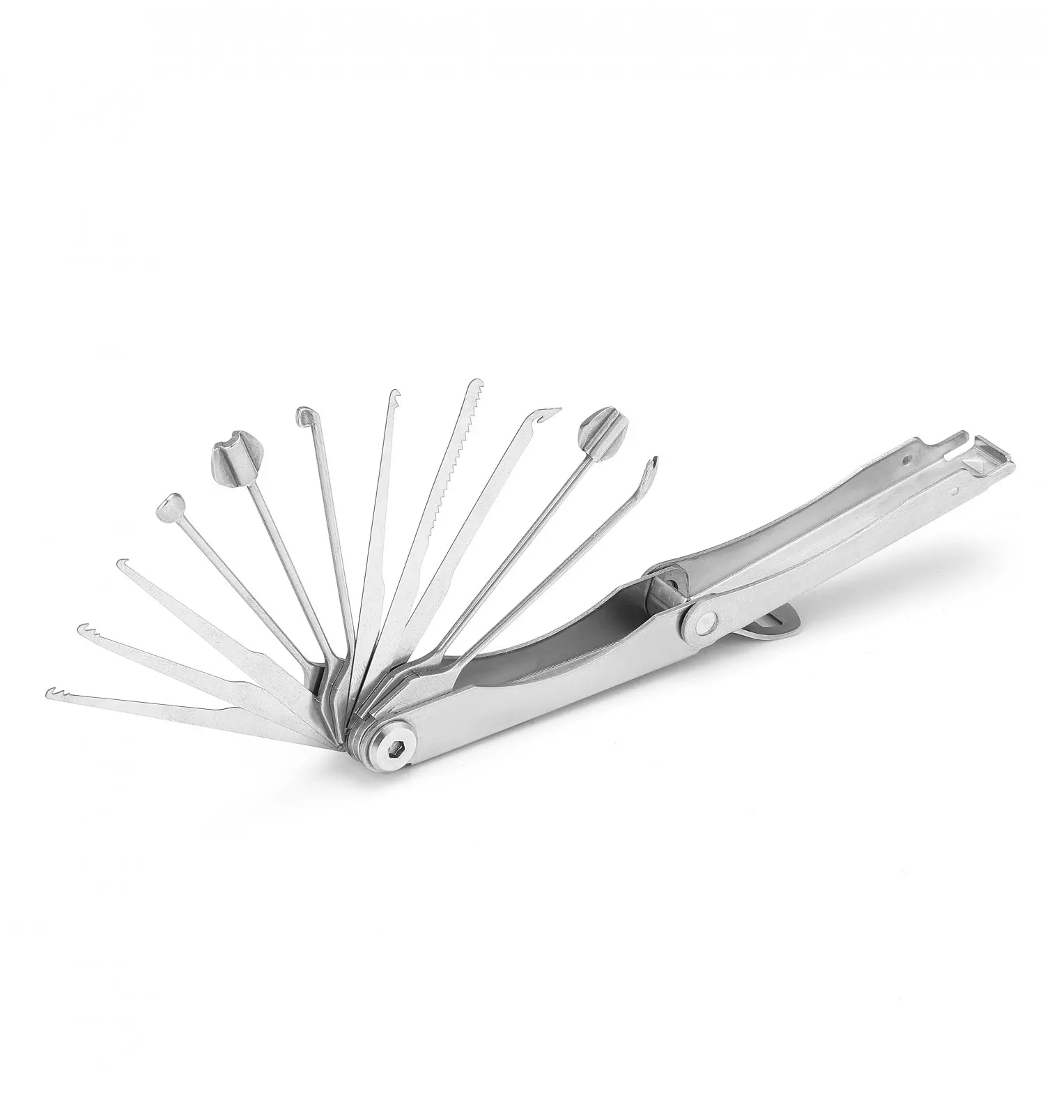 Faltbares Edelstahl-Lockpicking-Set - Professionelle Schlossöffnungswerkzeuge für Schlüsseldienste – Detail 3