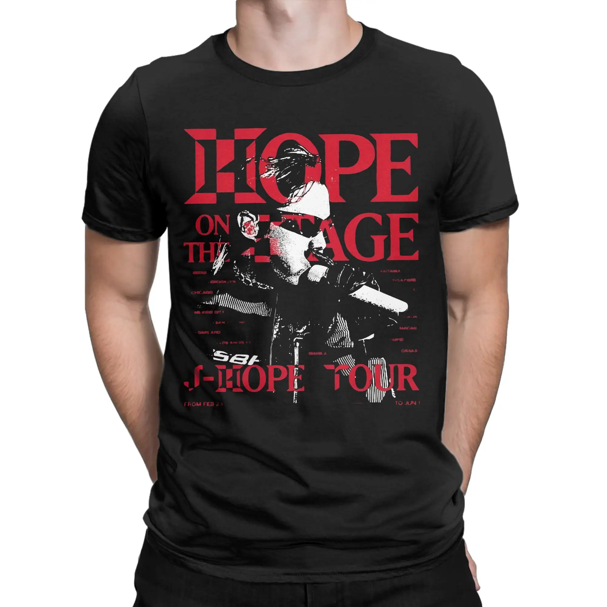 

Футболка JHopes Hope On The Stage Tour 2025 для мужчин и женщин, футболки с графическим принтом Kpop, одежда из 100% хлопка