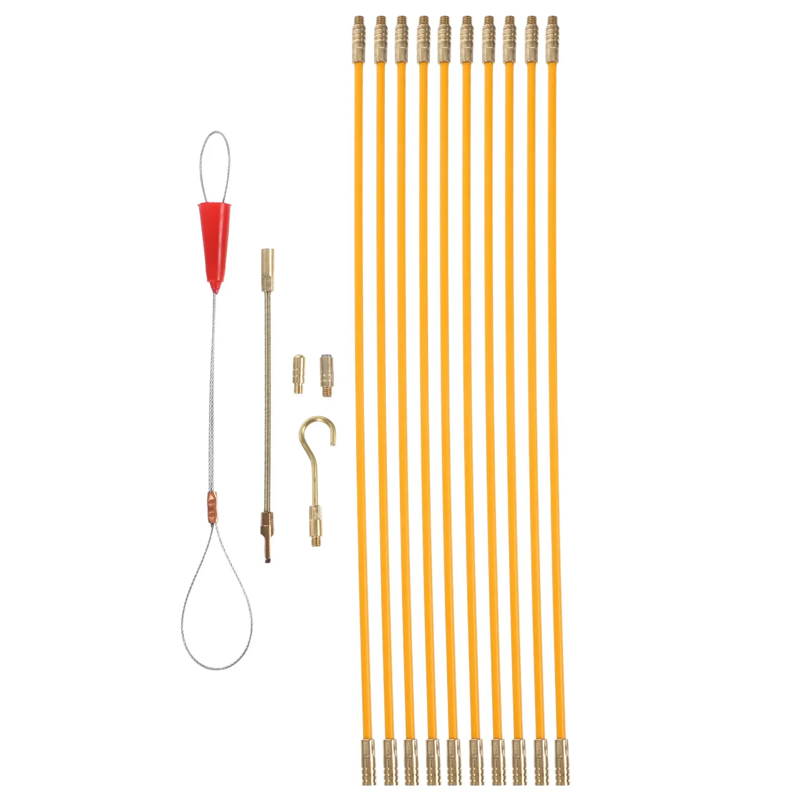33cm Tape Fish Pole Cable Pull Puller Tool Fiberglass Wire Running Kit Fishing Rod Rods For Pulling Cables Through Wall Push