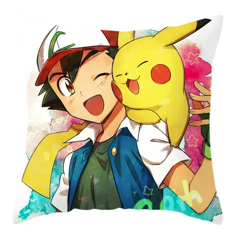 Anime Figure Pokemon Cushion Cover Cartoon pikachu Pillowcase Sofa Car Home Cover Bedroom Decoration Christmas Gifts Toys