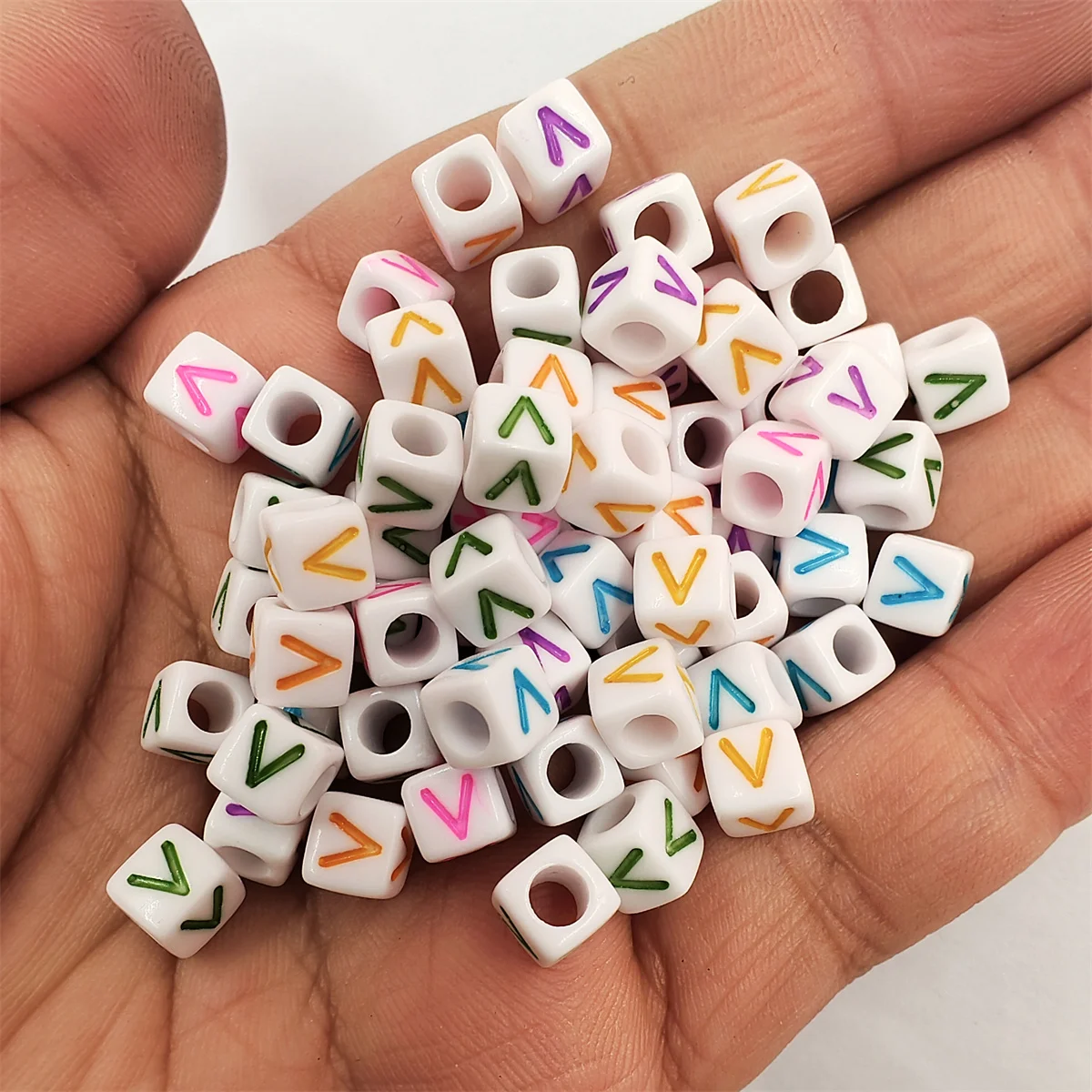 100 Pcs/set 6mm Acrylic 26 English Letter Beads With Big Hole Necklace Bracelet Pendant For Jewelry Making DIY Crafts Wholesale