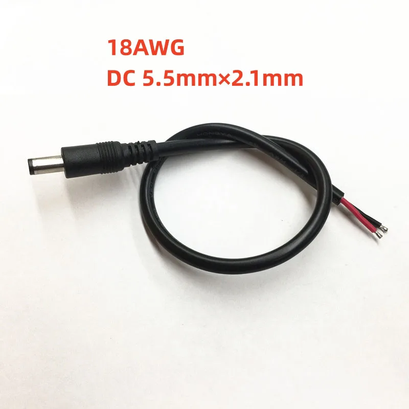 Câble d'alimentation à fourche à courant continu, 5.5 × 2.1mm mâle, câble divisé d'alimentation 600 cc, fil 18awg, alimentation de caméra de surveillance, connecteur d'alimentation LED F1