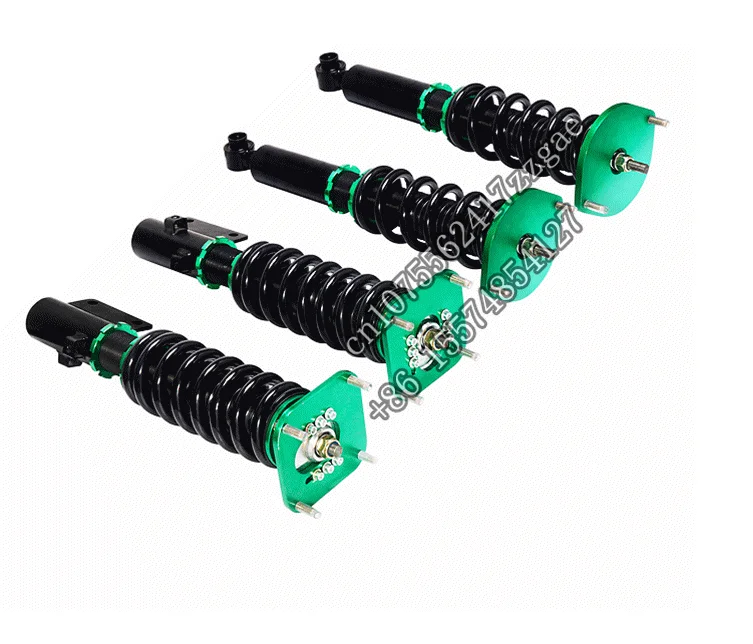 Automobile suspension shock absorption with air bags